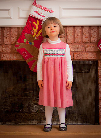 Anneliese showing off her Christmas dress