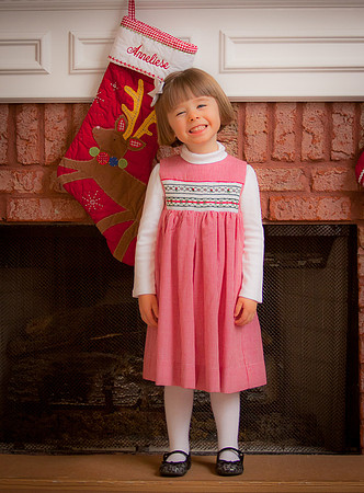 Anneliese showing off her Christmas dress
