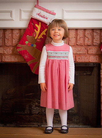Anneliese showing off her Christmas dress