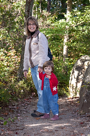 Anneliese leaving on her first hike.  Check out those hiking boots!