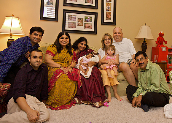 Kavita's brother, Ranjith, Kavita, Kavita's Mom, Rohini, Barb, Anneliese, Brian, Kavita's Dad